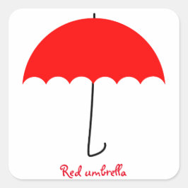 Adesivo Quadrado Guarda-chuva vermelha