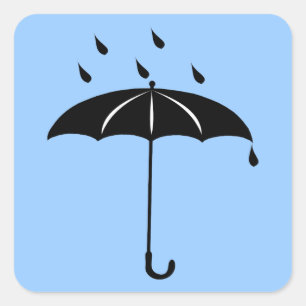 Adesivo Quadrado Guarda-chuvas - Chuva cai