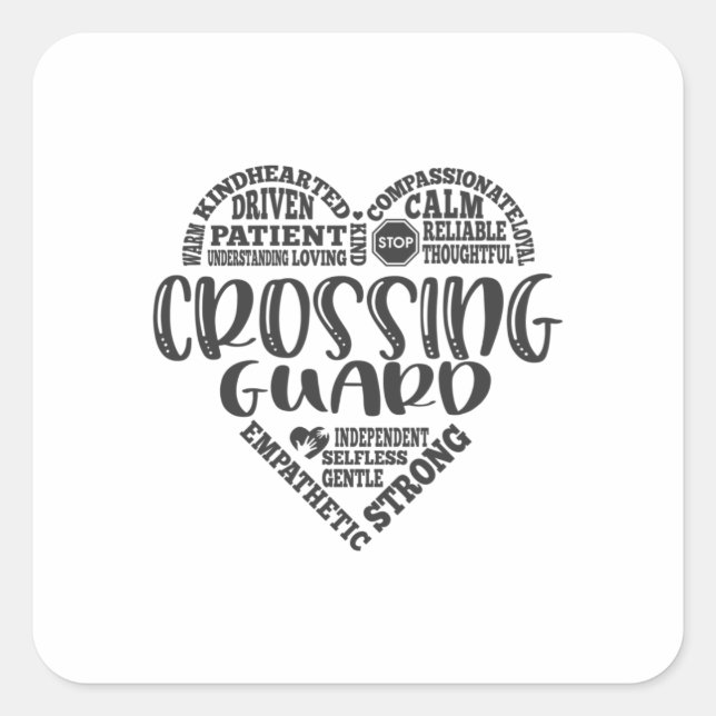 Adesivo Quadrado Guarda de cruzamento, guarda de cruzamento escolar (Frente)