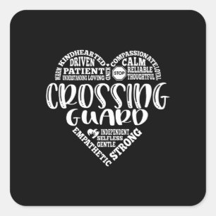 Adesivo Quadrado Guarda de cruzamento, guarda de cruzamento escolar