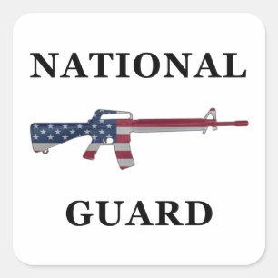 Adesivo Quadrado Guarda nacional M16 Sticker