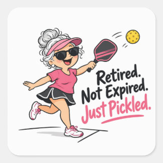 Adesivo Quadrado Guardanapos engraçados de pickleball para aposenta