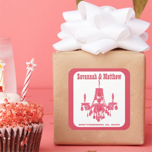 Adesivo Quadrado Guardar o Vinheta de Casamento de Fontier do Chand (Festa)