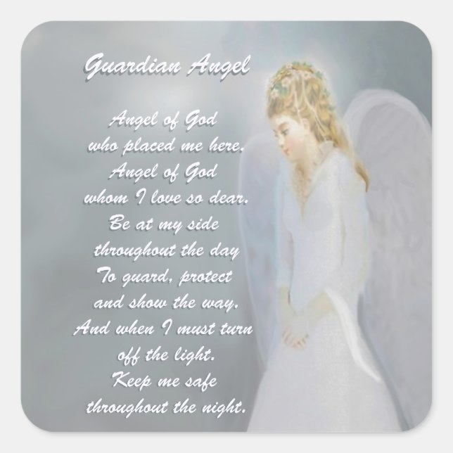 Adesivo Quadrado Guardian Angel Poem (Frente)