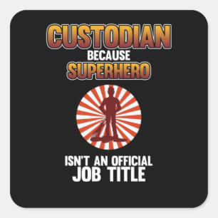 Adesivo Quadrado Guardião de custódia escolar super-herói zelado
