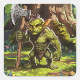 Adesivo Quadrado Guardião goblin da floresta.