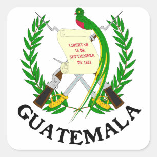 Adesivo Quadrado GUATEMALA - emblema/pavilhão/casaco de armas/símbo