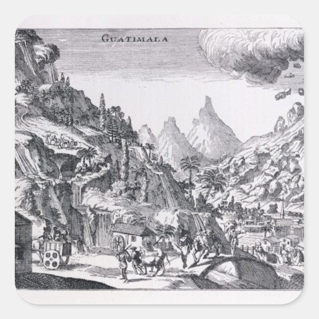 Adesivo Quadrado Guatemala', na América do Norte espanhola (Frente)