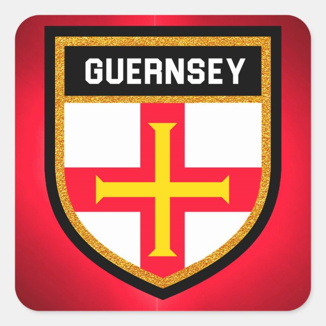 Adesivo Quadrado Guernsey Flag (Frente)