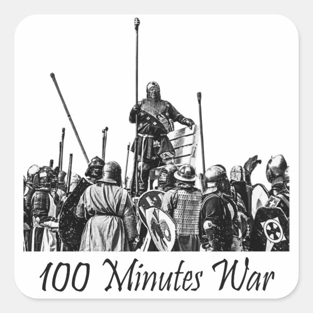 Adesivo Quadrado Guerra de 100 Minutos, Sir Doug Sticker (Frente)