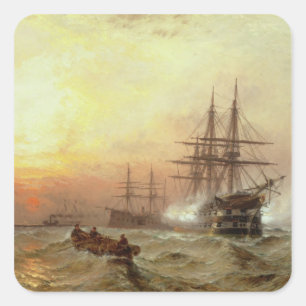 Adesivo Quadrado guerra do homem-o' que ateia fogo a uma saudação