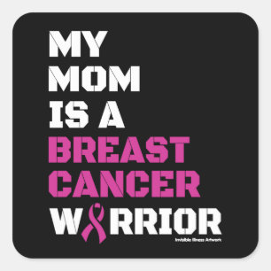 Adesivo Quadrado Guerreiro/Bloqueio/Mãe...Cancer de Mama