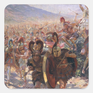 Adesivo Quadrado Guerreiros antigos