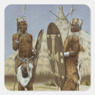 Adesivo Quadrado Guerreiros de Nyam-nyam da história da humanidade