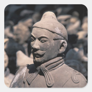 Adesivo Quadrado guerreiros de terracota no túmulo do Imperador Qin