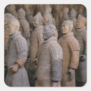 Adesivo Quadrado Guerreiros Terra Cotta no Imperador Qin Shihuang
