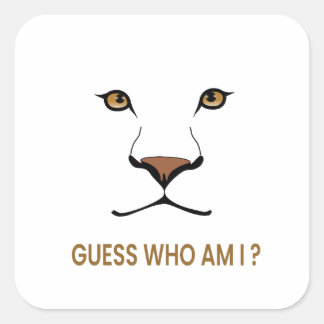 Adesivo Quadrado Guess the Animal: Lioness | Minimal Queen