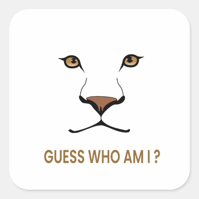 Adesivo Quadrado Guess the Animal: Lioness | Minimal Queen (Frente)