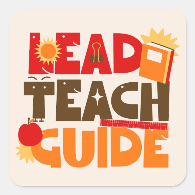 Adesivo Quadrado Guia de Ensino de Chumbo (Frente)