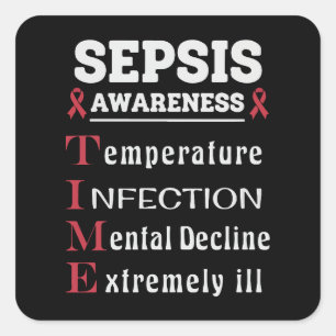 Adesivo Quadrado Guia de Sensibilização Sepsis