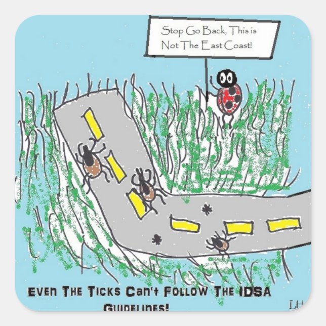 Adesivo Quadrado Guias para a Doença de Lyme da IDSA (Frente)