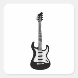 Adesivo Quadrado Guitarra de rock and Roll elétrica e acústica
