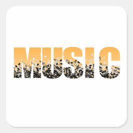 Adesivo Quadrado Guitarra de rock and Roll elétrica e acústica