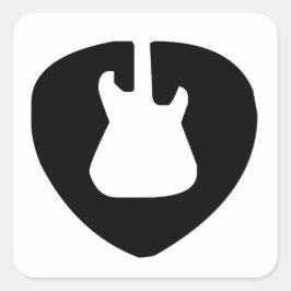 Adesivo Quadrado Guitarra de rock and Roll elétrica e acústica