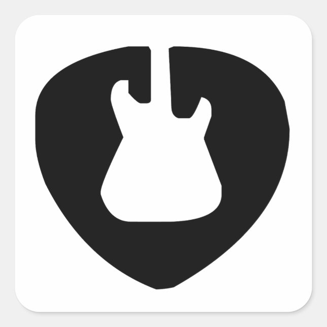 Adesivo Quadrado Guitarra de rock and Roll elétrica e acústica (Frente)