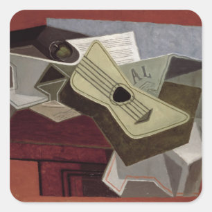 Adesivo Quadrado Guitarra e Jornal, 1925