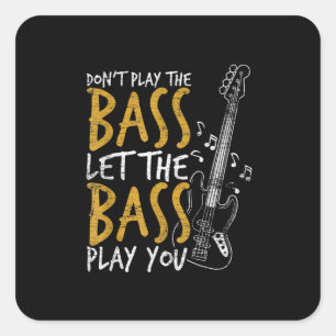 Adesivo Quadrado Guitarrista Deixou O Bass Guitar Aniversário