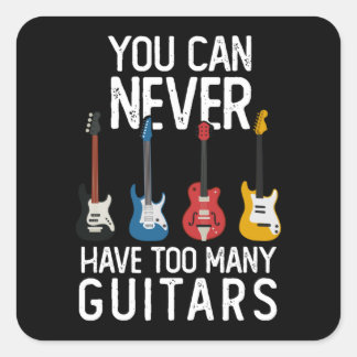 Adesivo Quadrado Guitarrista Guitarra - Presente Ideia