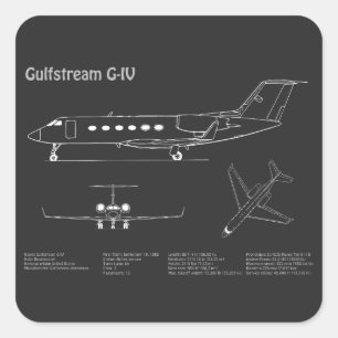 Adesivo Quadrado Gulfstream G-IV - Planos de Impressão Aeronáutica