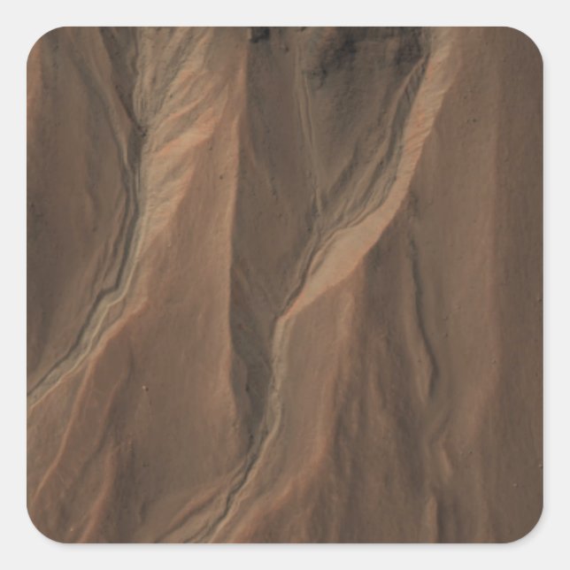 Adesivo Quadrado Gullies na Borda da Cratera Hale, Marte (Frente)