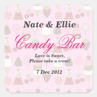 Adesivo Quadrado Gumballs & Sorvete Candy Bar Sticker