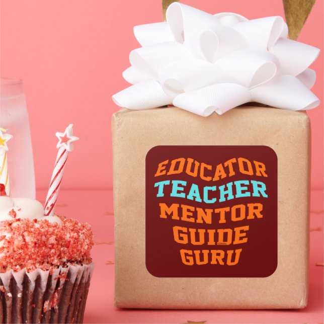 ADESIVO QUADRADO GURU DO GUIA DO MENTOR DO EDUTOR TEACHER (Festa)