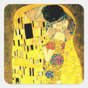 Adesivo Quadrado Gustav Klimt - A Praça Kiss Stiker