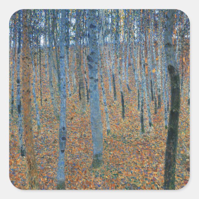Adesivo Quadrado Gustav Klimt Beech Tree Grove (Frente)