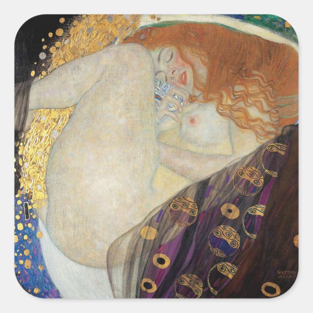 Adesivo Quadrado Gustav Klimt - Danae (Frente)