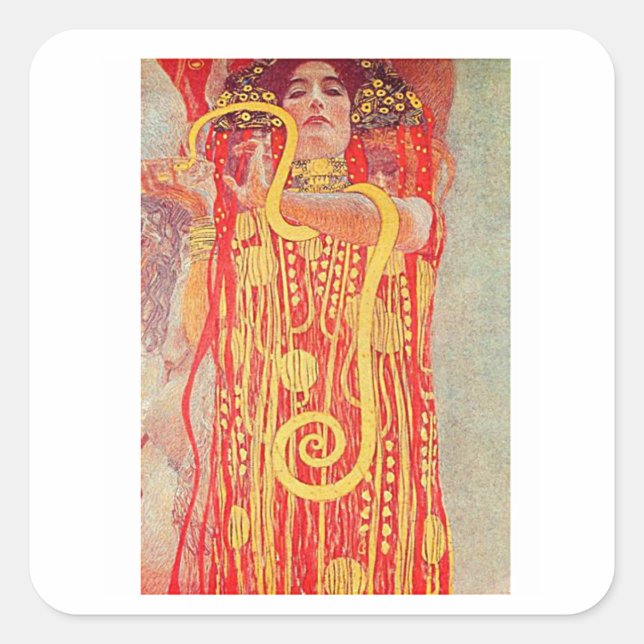 Adesivo Quadrado Gustav Klimt, Hygieia, Art Nouveau (Frente)