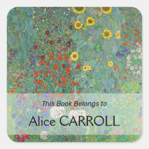 Adesivo Quadrado Gustav Klimt - Jardim do País com Girassóis