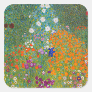 Adesivo Quadrado Gustav Klimt - Jardim Flor