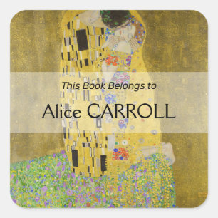 Adesivo Quadrado Gustav Klimt - O Beijo