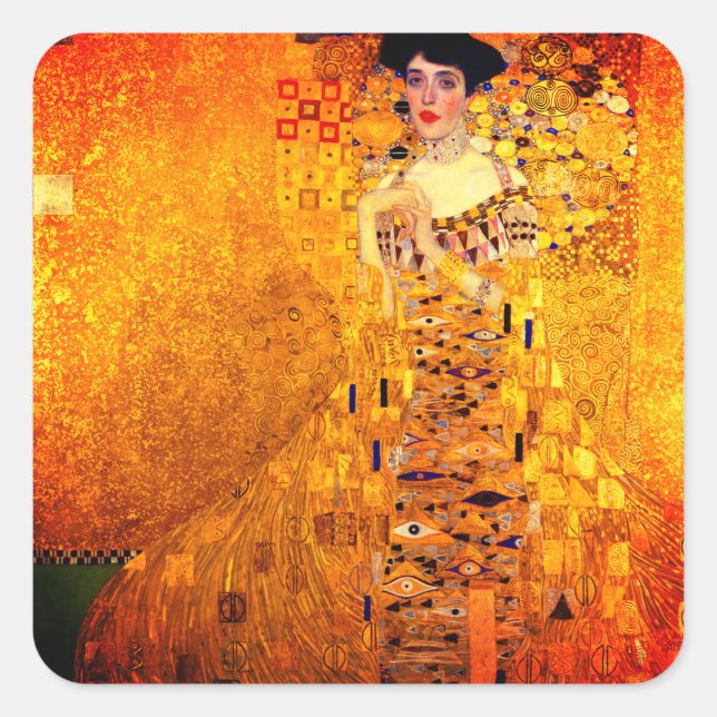 Adesivo Quadrado Gustav Klimt Retrato de Adele Bloch Bauer (Frente)