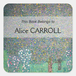 Adesivo Quadrado Gustav Klimt - Rosebushes debaixo das Árvores