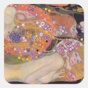Adesivo Quadrado Gustav Klimt - Serpentes Aquáticas II
