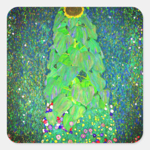 Adesivo Quadrado Gustav Klimt Sunflower
