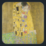 Adesivo Quadrado Gustav Klimt - The Biss<br><div class="desc">Kuss Beijo/Der - Gustav Klimt em 1907-1908</div>