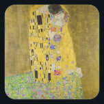 Adesivo Quadrado Gustav Klimt - The Biss<br><div class="desc">Kuss Beijo/Der - Gustav Klimt em 1907-1908</div>