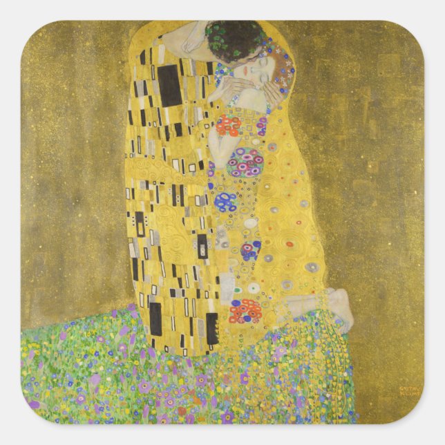 Adesivo Quadrado Gustav Klimt - The Biss (Frente)